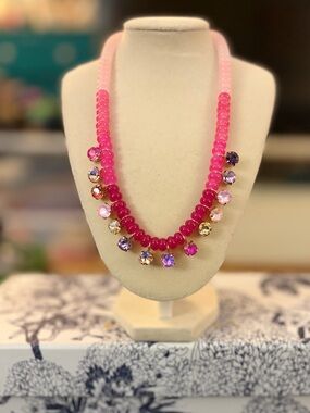 THE ULTIMATE PINK CRYSTAL STATEMENT NECKLACE 💕💜💛🩷✨